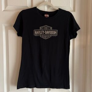 Large Womens Harley Davidson Black Short Sleeve T Shirt Tampa, FL 100% Cotton